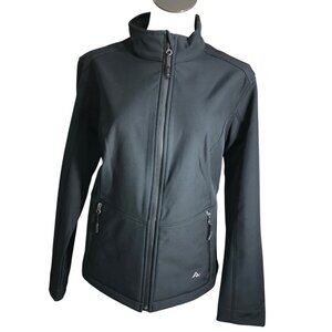 Ridgecut Jacket Black Softshell Womens Large Coat Fleece Lining Zip Pockets